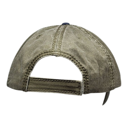2 Tone Embroidered Hat - Vermont 1791 Moose - Sage and Navy