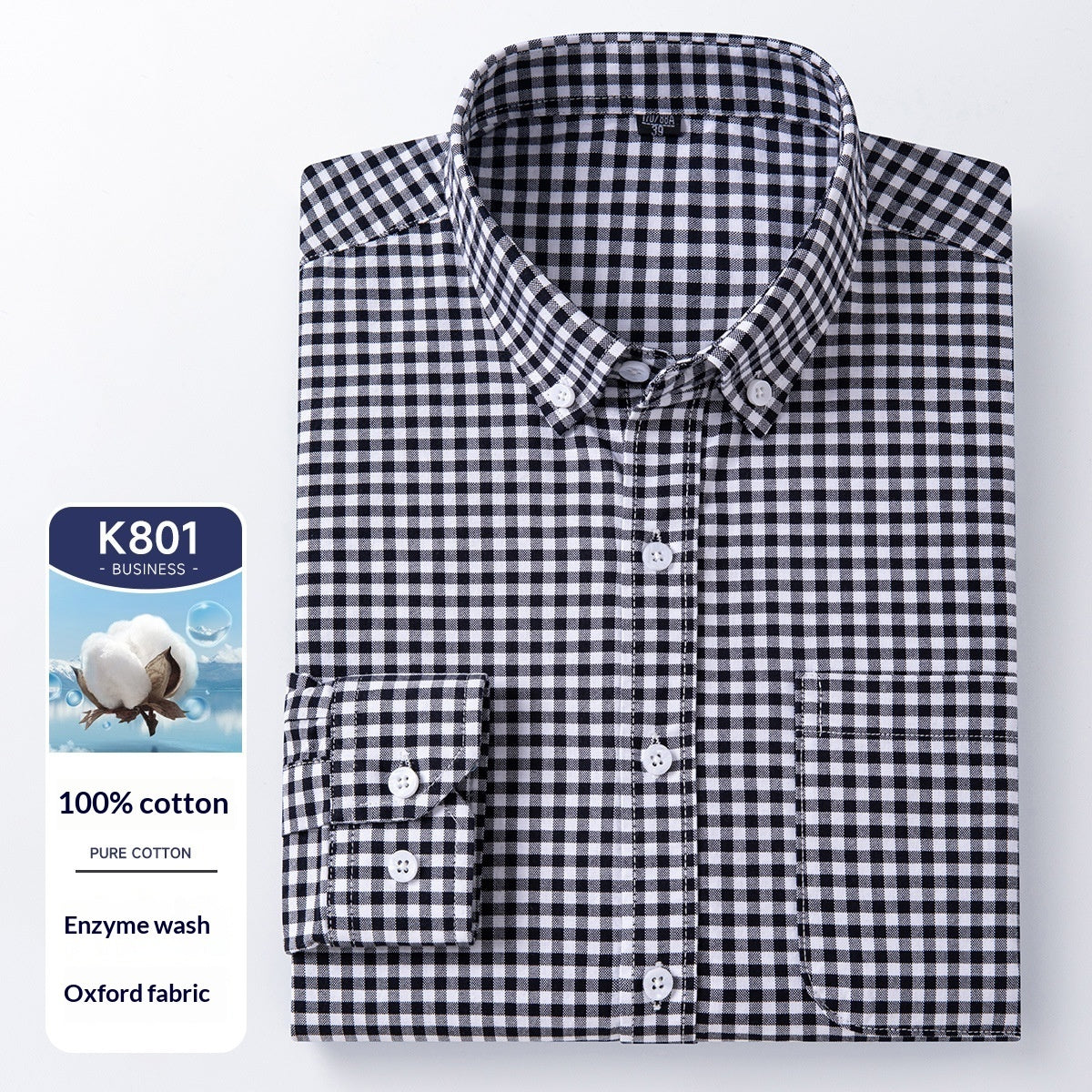 Men's Cotton Long Sleeve Oxford Woven Shirts