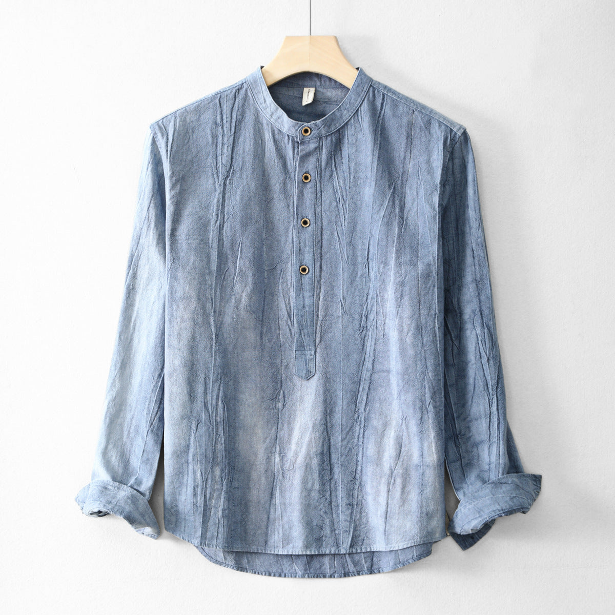 New Mens Ramie Minimalist Casual Shirt