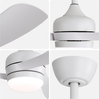Ceiling Fan With 3 Blades, Remote Control, Reversible DC Motor, Noiseless Operation, 3 Downrods