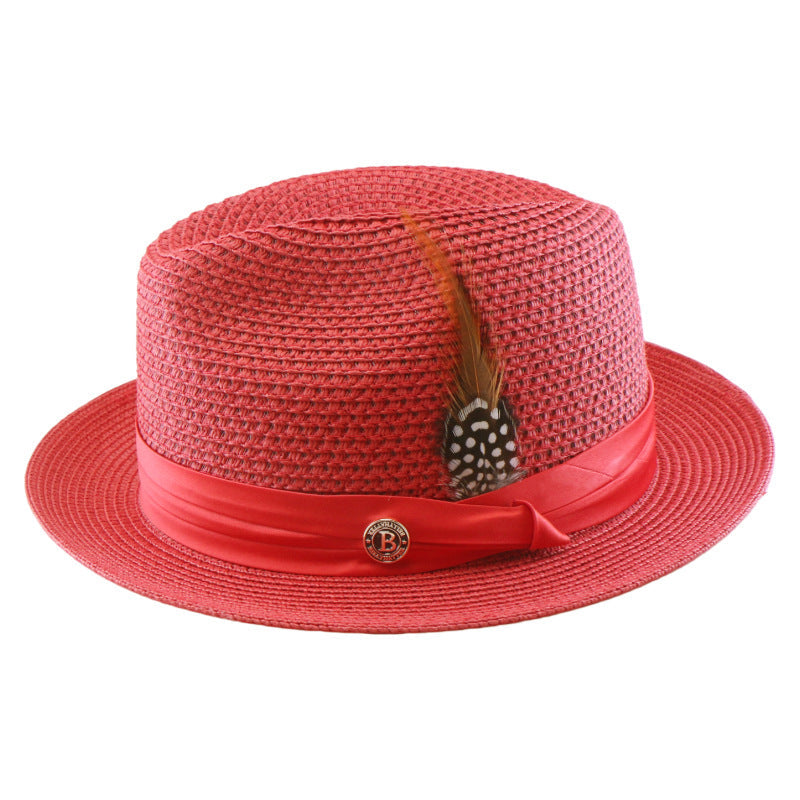 Spring Summer New Arrival Mens And Womens Seaside Beach Holiday Flat-Brim Straw Hat