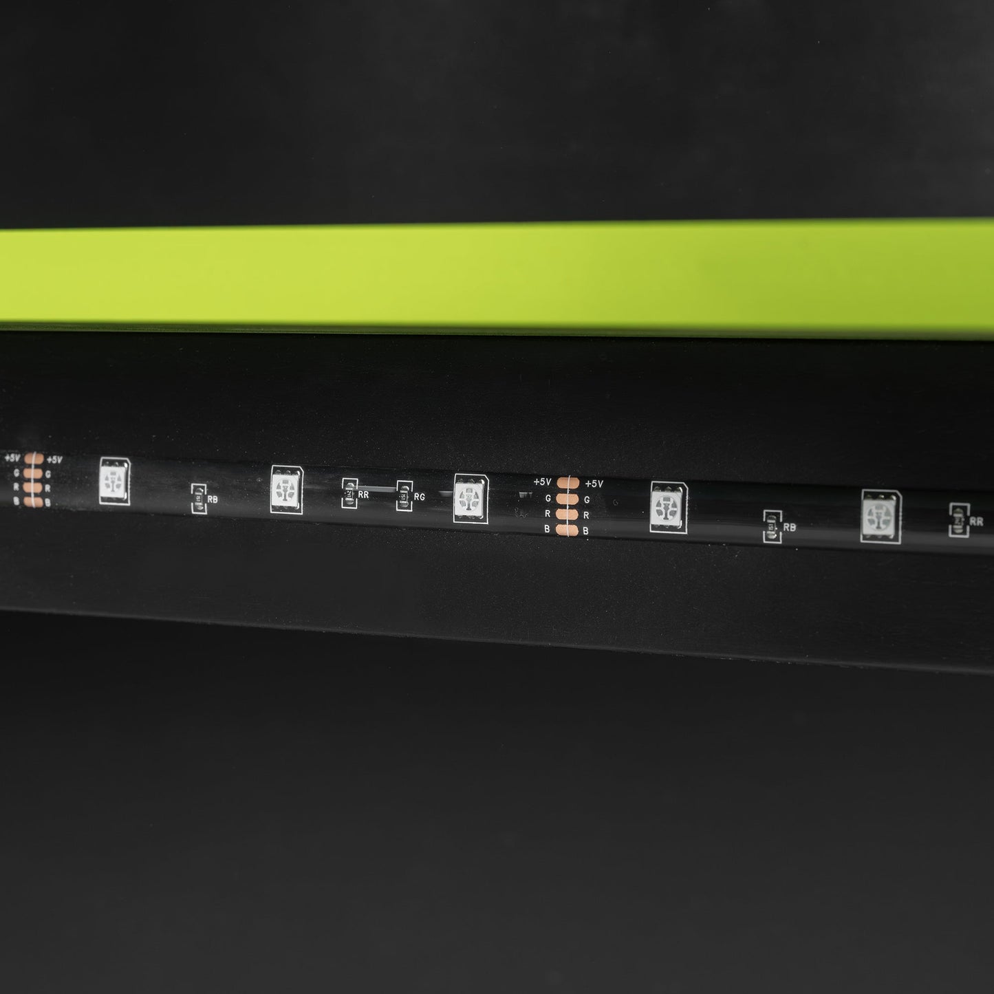 Full Size Wood Loft Bed with Desk, Multi-storage Shelves and RGB Light, Green