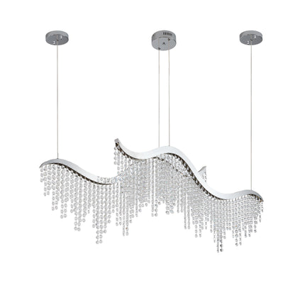 Chandelier Wave LED Crystal 36 In Modern Adjustable Color Temperature