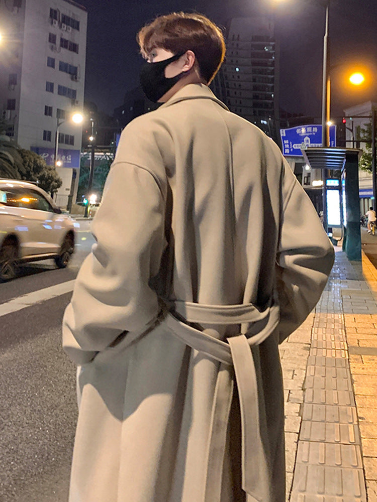 Men's Winter British Style Mid-Long Wool Coat