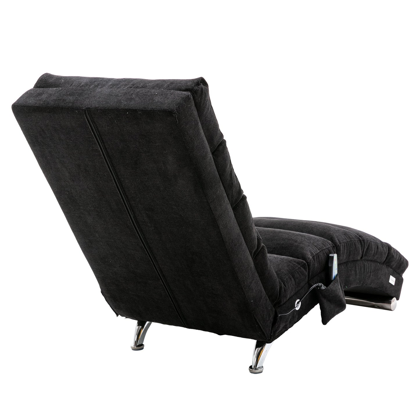 Luxury Upholstered Chaise Lounge, Vibration Relaxation, Fixed Back Recliner