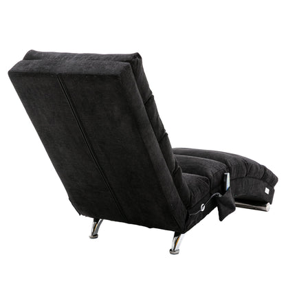 Luxury Upholstered Chaise Lounge, Vibration Relaxation, Fixed Back Recliner