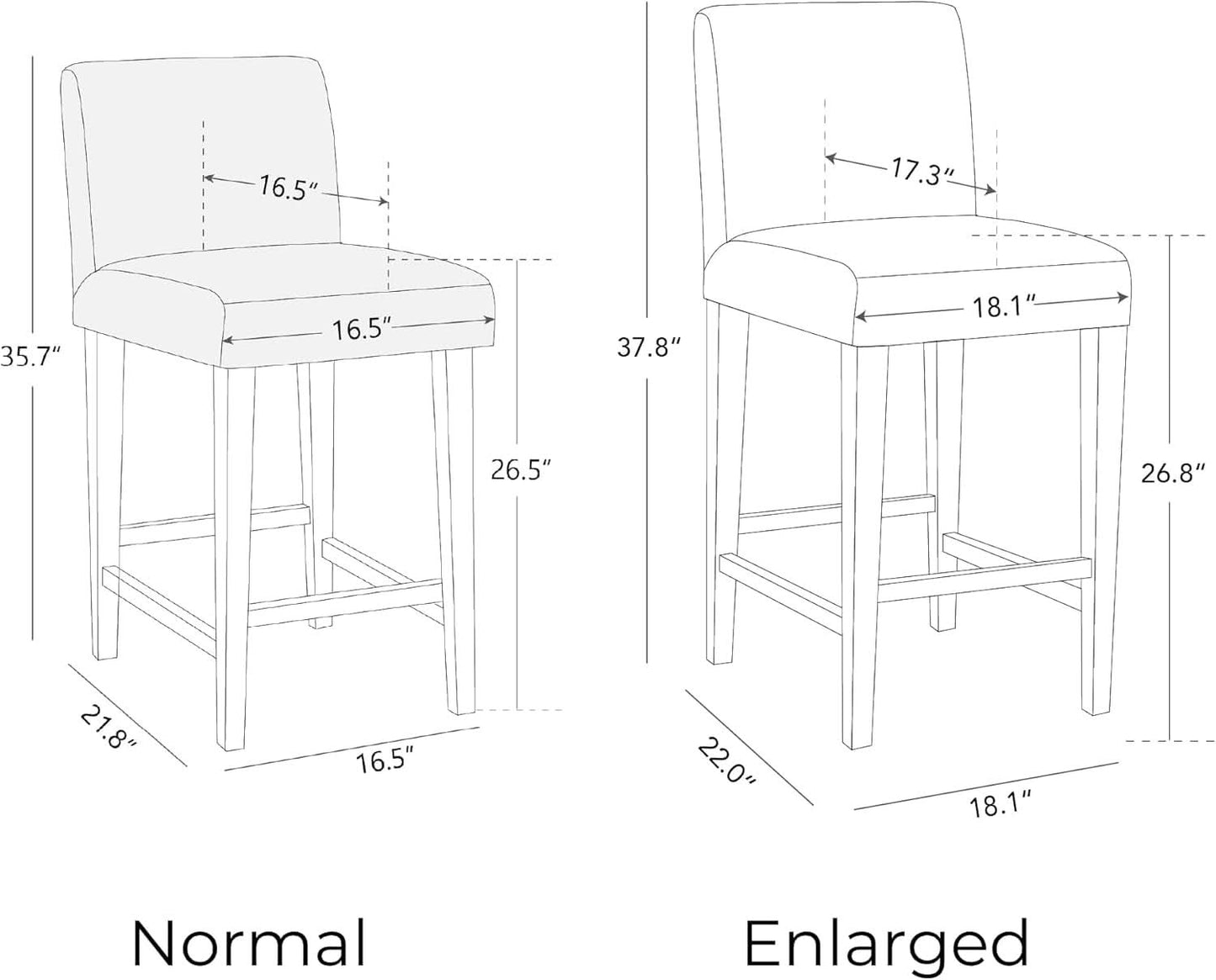 Ivory Upholstered Counter Height Bar Stools Set of Three