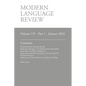 Modern Language Review (119.1) January 2024 - Paperback