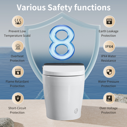 Tankless Smart Toilet With Bidet Built In, One-piece Bidet Toilet Seat, Auto ...