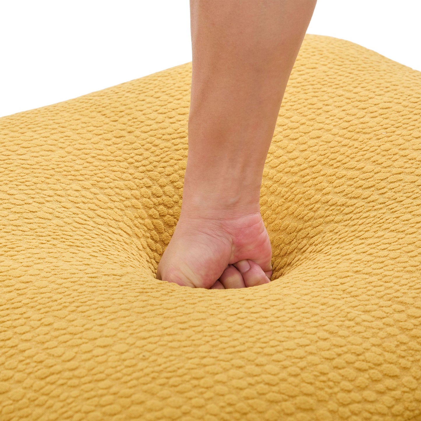 Sectional Sofa U-Shape 6 Seat Mustard Yellow Storage Ottoman