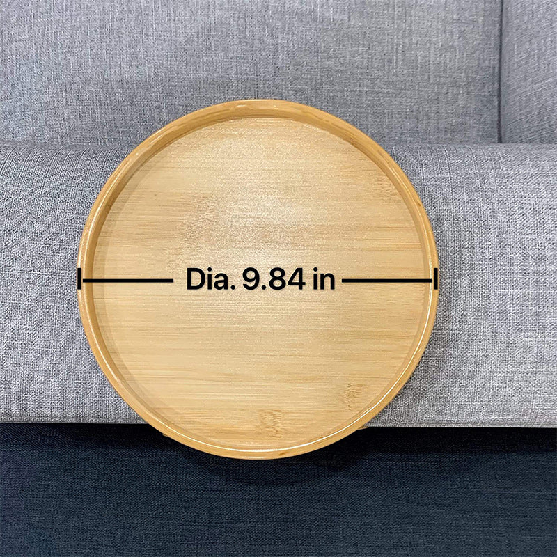 Round Bamboo Sofa Tray with Legs Foldable