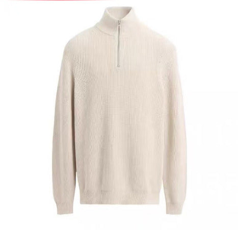 Mens Fashion Half-neck Cotton Knit Sweater