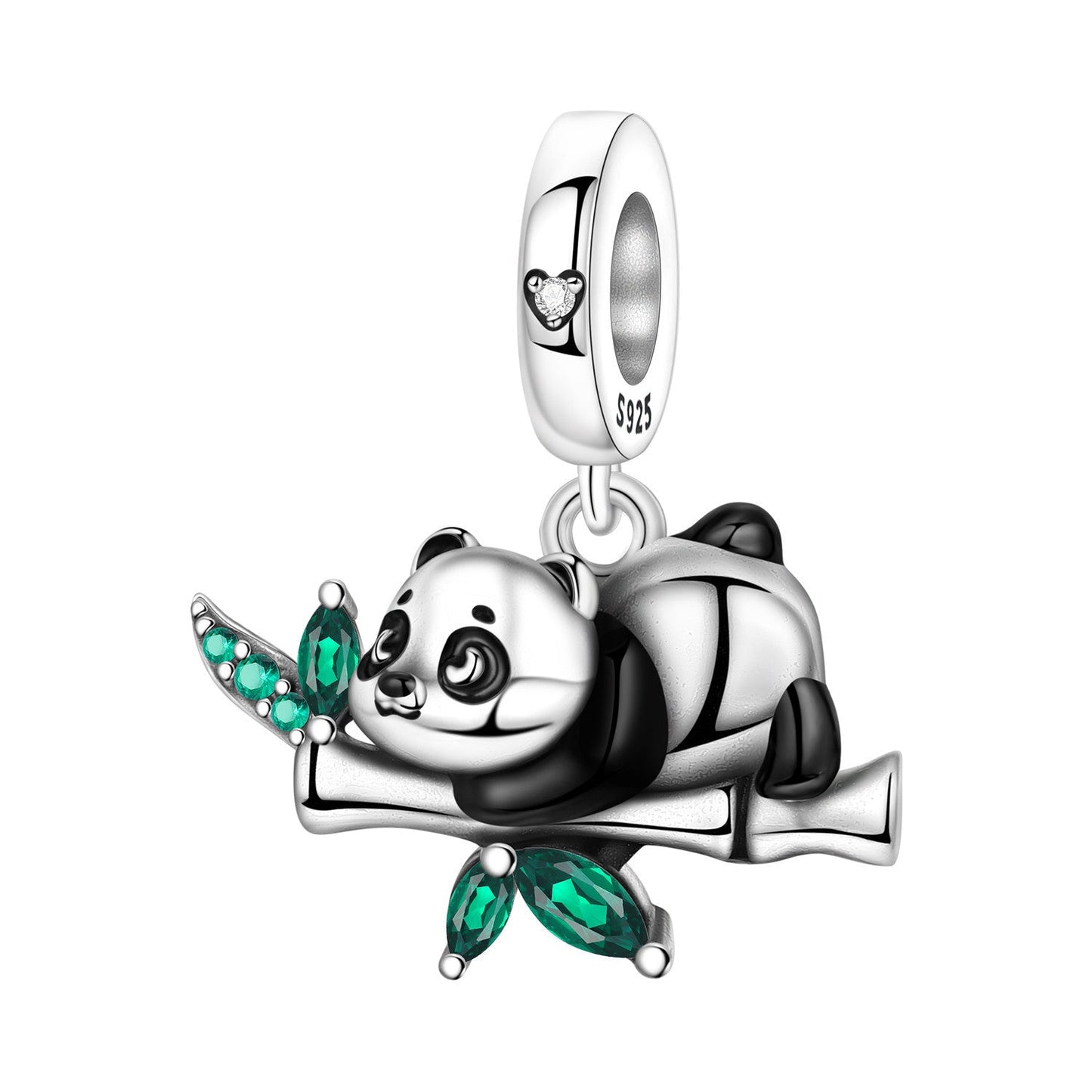 Cute Bamboo Panda DIY Copper Bead Pendant Jewelry Accessory