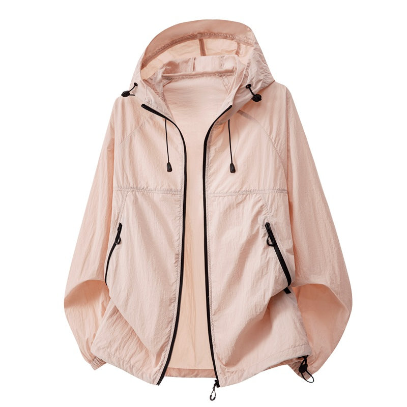 Mens Summer Hooded Sun-Protective Lightweight Jacket