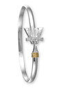 Vermont Hook Bracelet Silver with Diamond Accents - 3mm Band - 7.5 Inch