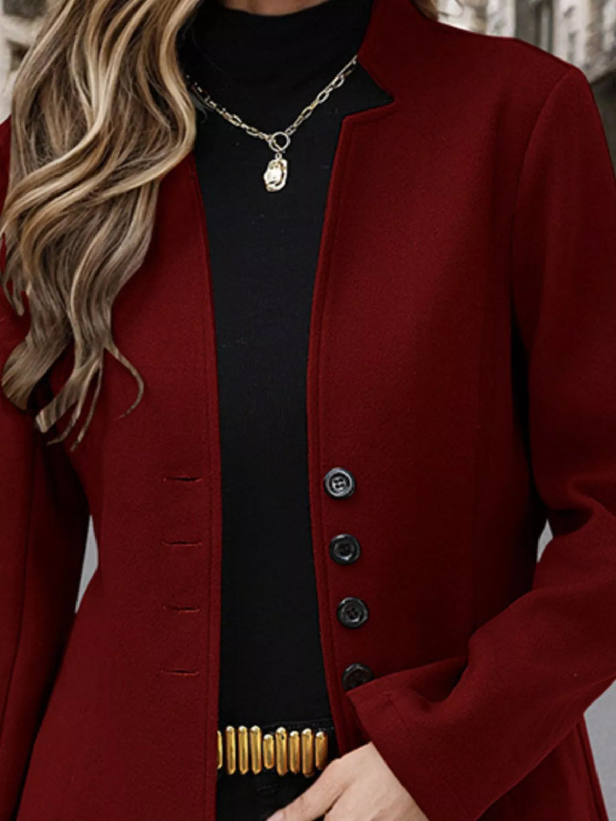 Button Up Long Sleeve Coat