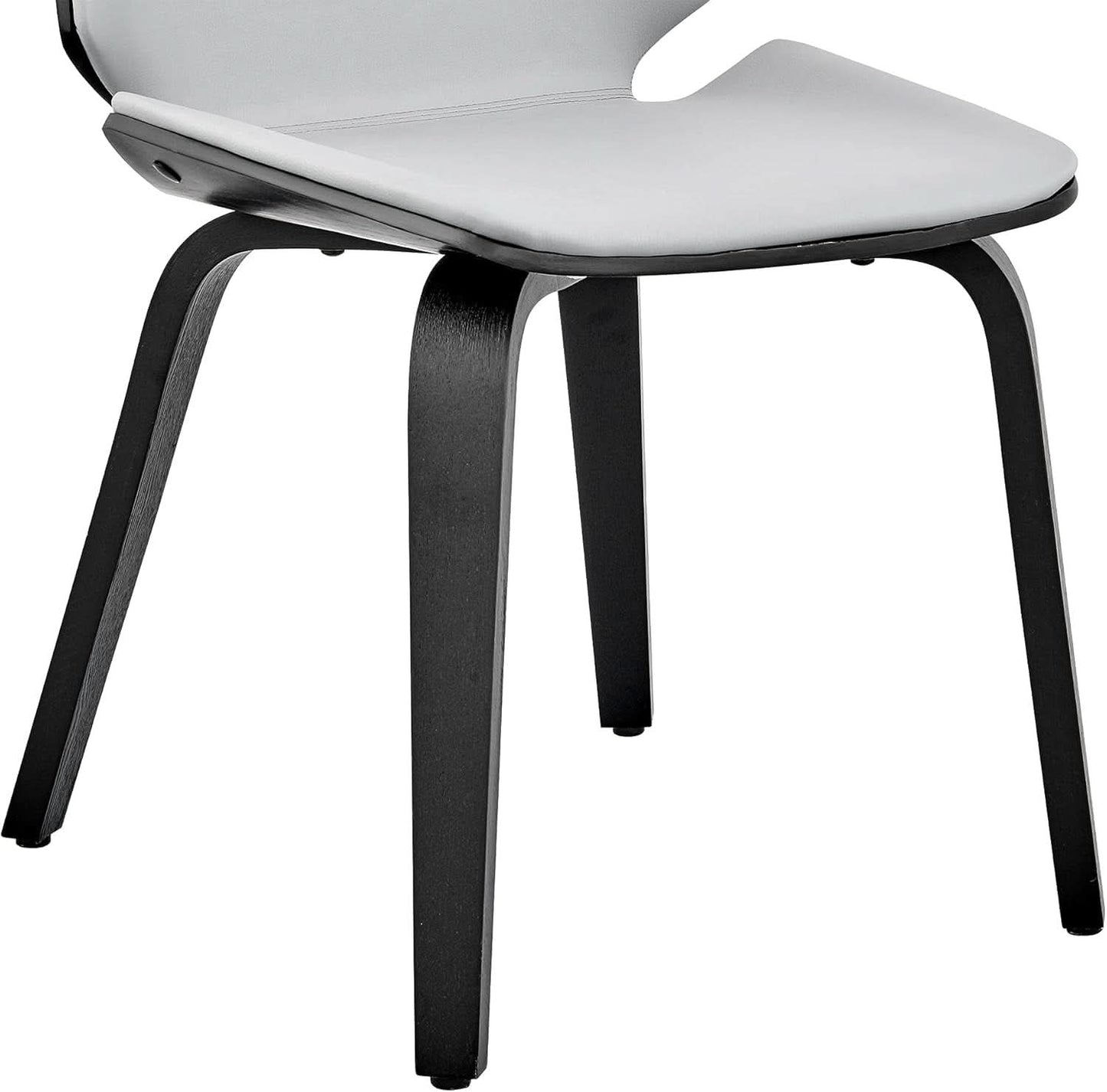 Gray Faux Leather Accent Dining Chair For Kitchen Table