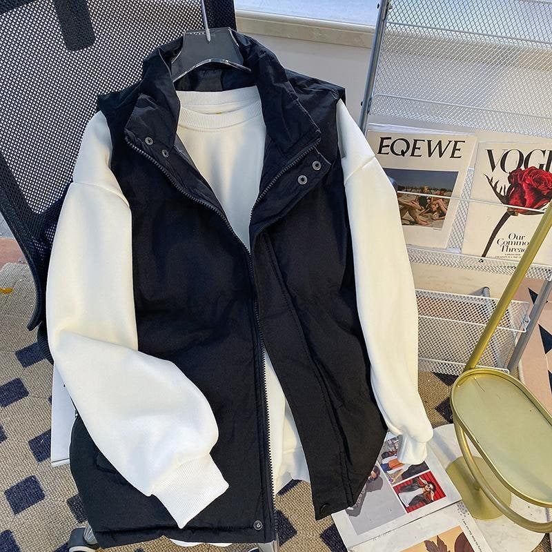 Men's Loose-Fit Stand-Up Collar Vest Jacket