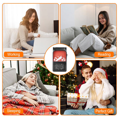 800W Plug-In Space Heater with 360° Rotatable Plug & Remote