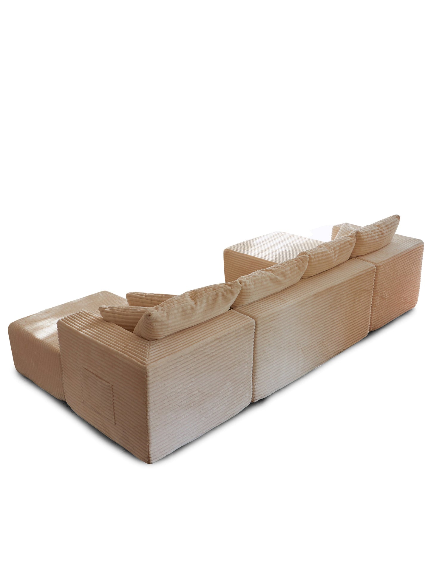 Sectional Sofa U-Shape Cloud Modular Beige 4 Seat 134 In No Assembly