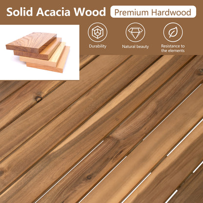Outdoor Sectional Set Acacia Wood 4-Piece Teak