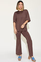 Comfy Bamboo Drop Shoulder Tee & Flare Pants Set
