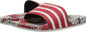 adidas Originals Womens Adilette Slide Sandal Scarlet/Off White/Scarlet 4