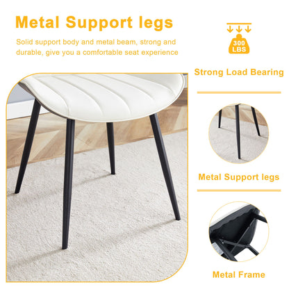 Modern Minimalist Dining Chair Set, Extended Seat Cushion