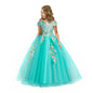 Autumn Girls Long Lace Applique Umbrella Princess Dress