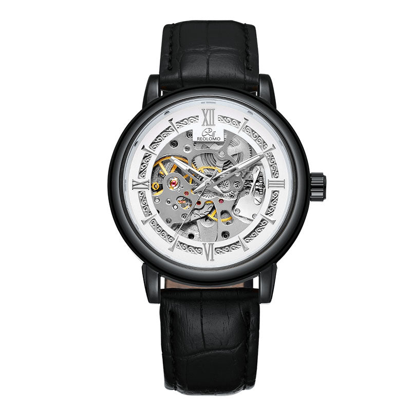 European And American-style Mens Fashionable Hollow-out Mechanical Watch