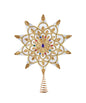 White and Gold Jeweled Star Treetop - 16 Inch