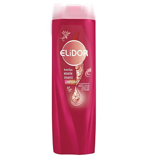Elidor Brazilian Keratin Therapy Shampoo - Nourishing, Anti-Frizz, Smooth Hair Care for Damaged or Frizzy Hair - 13.53 fl oz