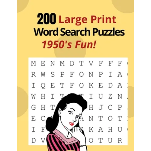 200 Large Print Word Search Puzzles - 1950's Fun - Paperback