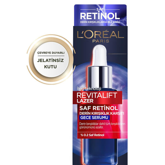 Loreal Paris Revitalift Anti-Aging Face Serum - Retinol Serum for Wrinkle Reduction, Dermatologist-Approved Skincare