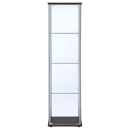 Bellatrix 3-shelf Clear Glass Curio Cabinet Cappuccino