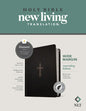 NLT Wide Margin Bible, Filament Enabled (Hardcover Leatherlike, Black Cross, Indexed, Red Letter) - Imitation Leather