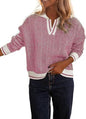 Knitted Pullover Lapel Women's Clothing