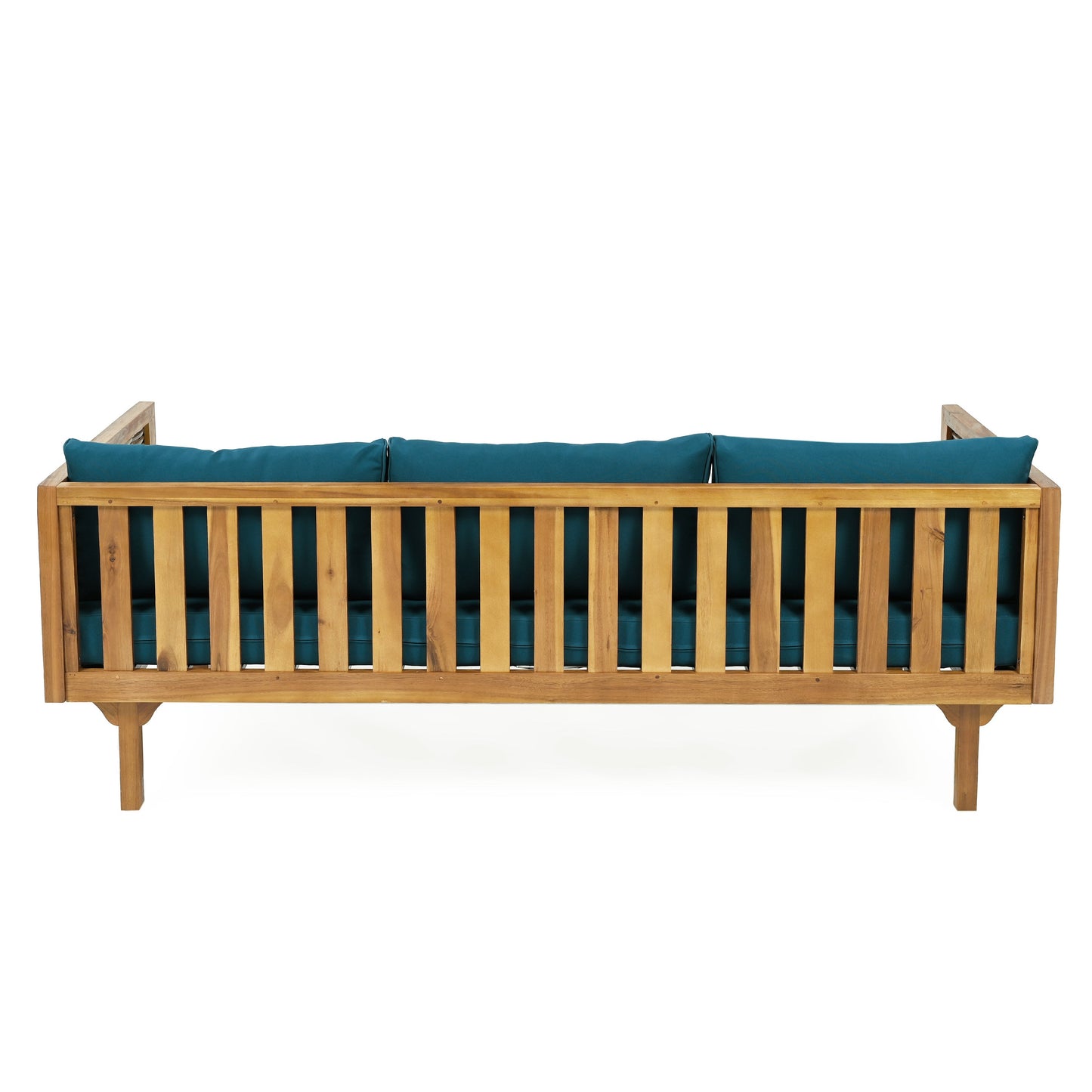 Outdoor Patio Set Acacia Wood Wicker Teak Dark Teal Daybed 2 Piece 600 LB