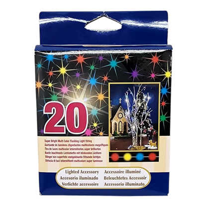 Super Bright Multi Color Flashing 20 LED Light String for Villages