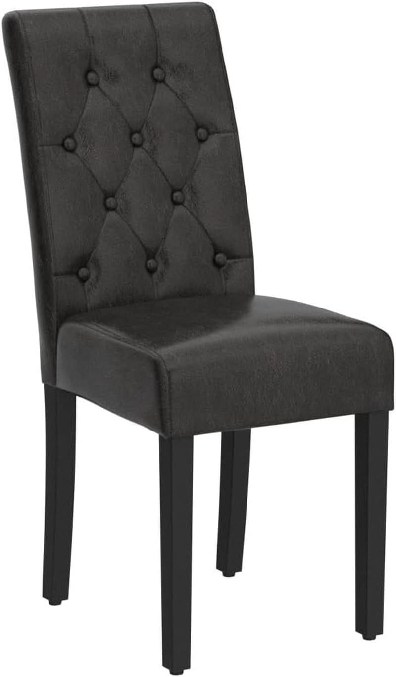 Faux Leather Dining Chairs Brown Set Of 2 For Dining Room
