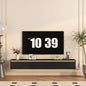 TV Stand Wall-Mounted Floating LED Black MDF 3 AC 2 USB Fits 65 In TV