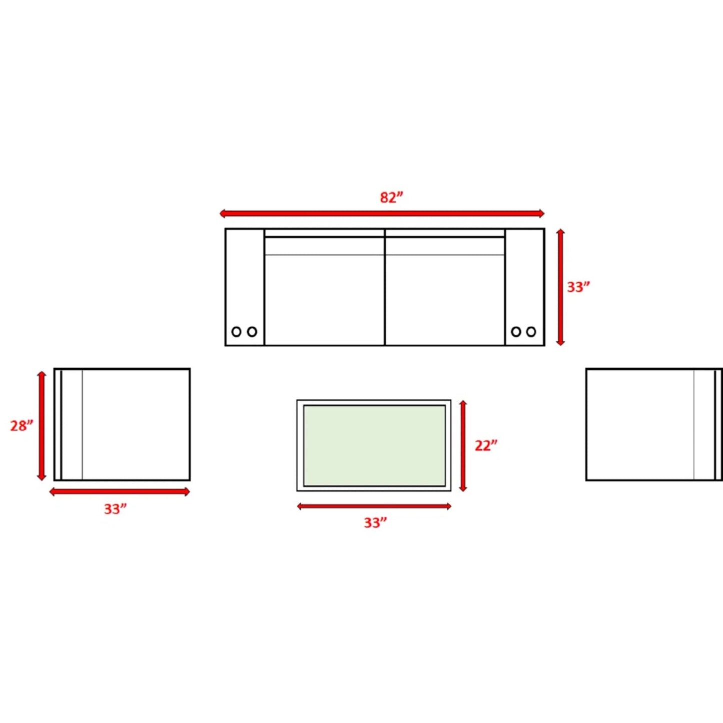 Outdoor Sectional Set HDPE Wicker Aluminum Gray 7 Piece Fully Assembled