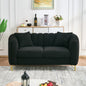 Loveseat Modern Chenille Black Gold Metal Legs 2 Seat 63 In 500 LB