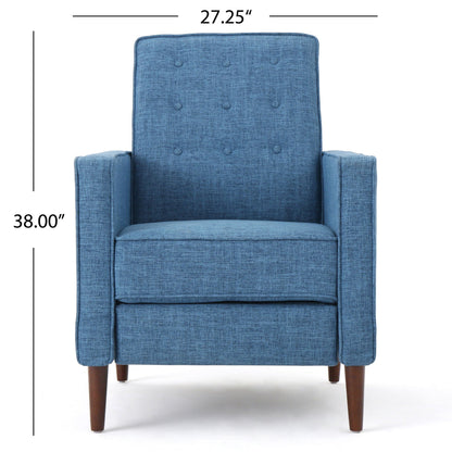 Mid-Century Modern Recliner With Button Tufted Waffle Stitch