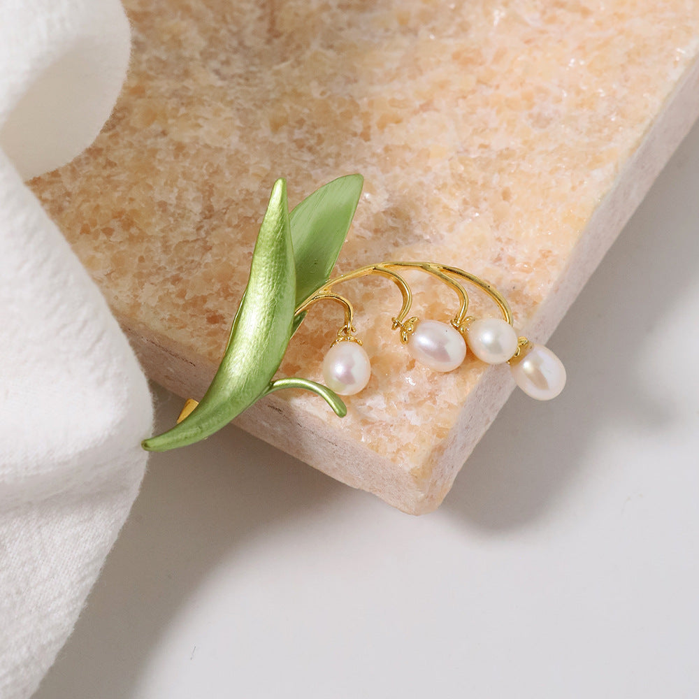 Lily Of The Valley Elegant Womens Copper-Plated Brooch
