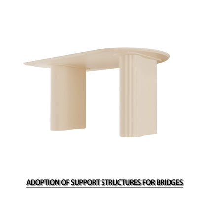63' medieval modern cream style MDF dining table and beige PU dining chair set,