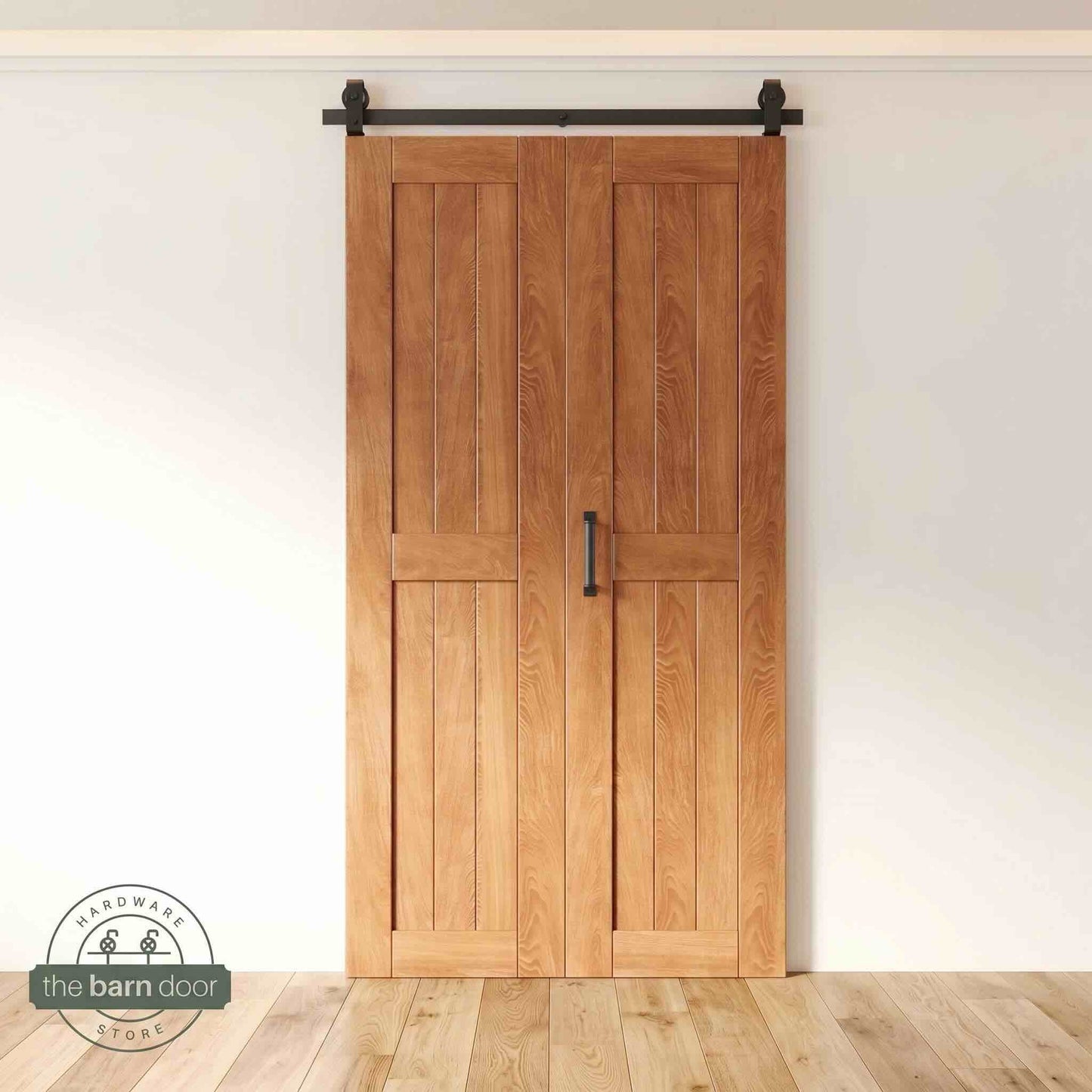 2-Door Bifold Barn Door Kit | Black Hardware
