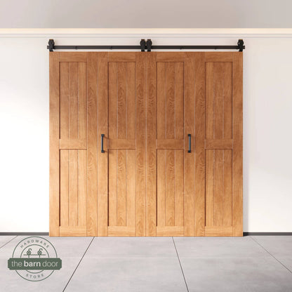 4-Door Bifold Barn Door Kit | Black Hardware