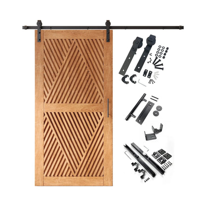 Diamond Pattern Barn Door Kit | Black Hardware