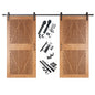 Diamond Pattern Double Door Barn Door Kit | Black Barn Door Hardware